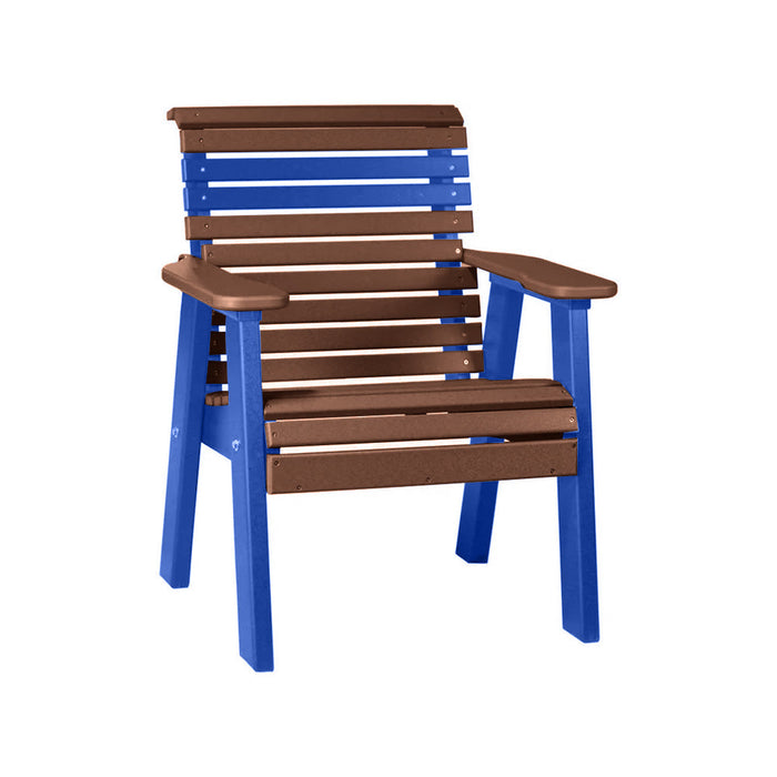 LuxCraft Chestnut Brown 2' Rollback Recycled Plastic Chair