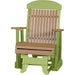 LuxCraft Cedar 2 foot Classic Highback Recycled Plastic Glider Chair With Cup Holder