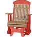 LuxCraft Cedar 2 foot Classic Highback Recycled Plastic Glider Chair With Cup Holder