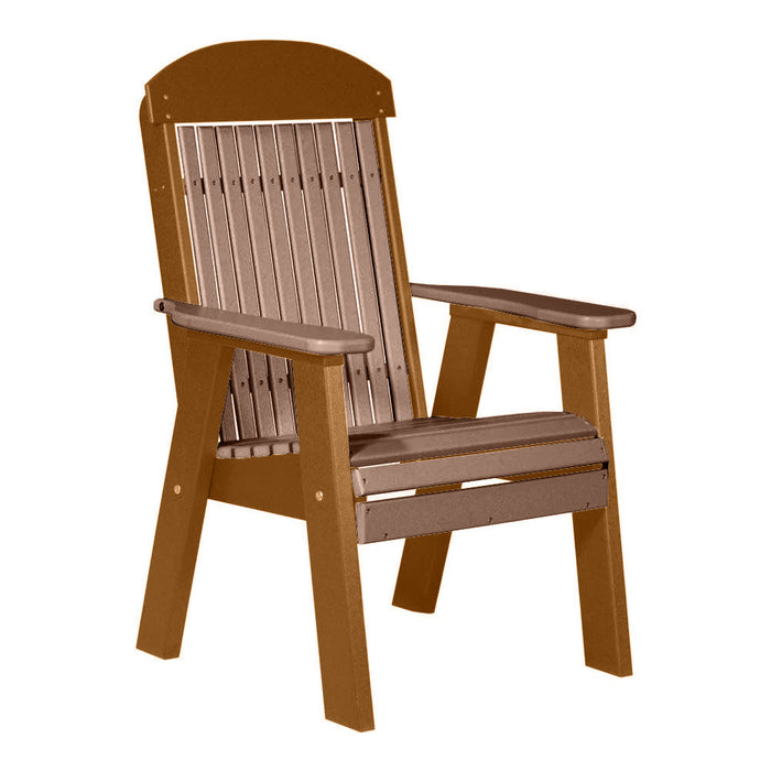 LuxCraft Antique Mahogany 2' Classic Highback Recycled Plastic Chair With Cup Holder