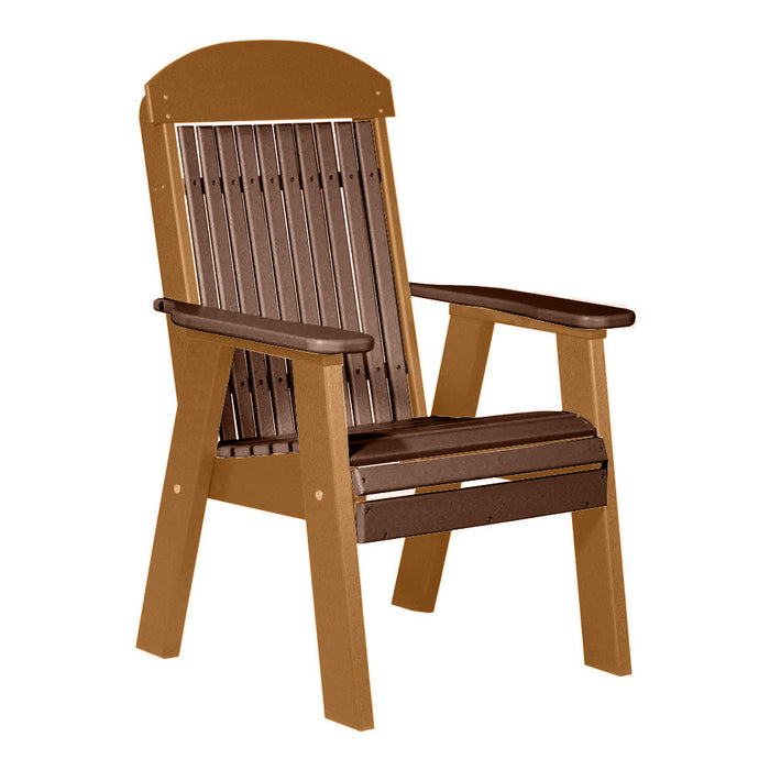 LuxCraft Chestnut Brown 2' Classic Highback Recycled Plastic Chair
