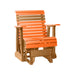 LuxCraft Tangerine 2 foot Rollback Recycled Plastic Glider Chair With Cup Holder