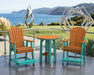 LuxCraft Aruba Blue on Cedar Poly Balcony Table Dining Sets
