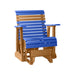 LuxCraft Blue 2 foot Rollback Recycled Plastic Glider Chair With Cup Holder