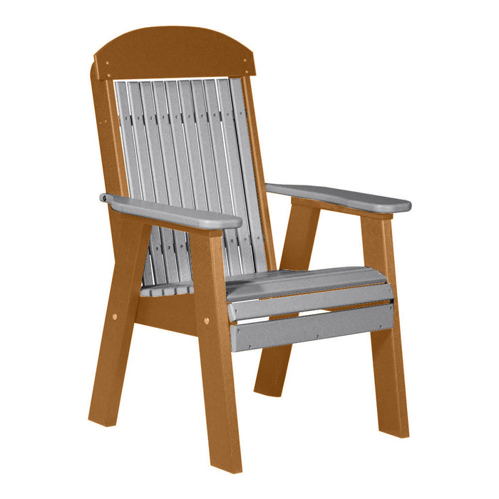 LuxCraft Dove Gray 2' Classic Highback Recycled Plastic Chair