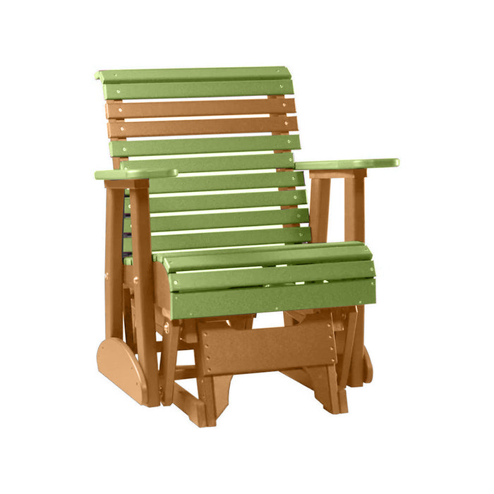 LuxCraft Lime Green 2 foot Rollback Recycled Plastic Glider Chair