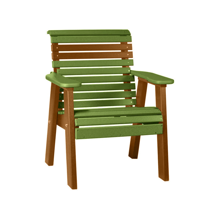 LuxCraft Lime Green 2' Rollback Recycled Plastic Chair With Cup Holder