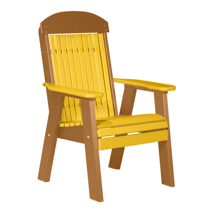 LuxCraft Yellow 2' Classic Highback Recycled Plastic Chair With Cup Holder