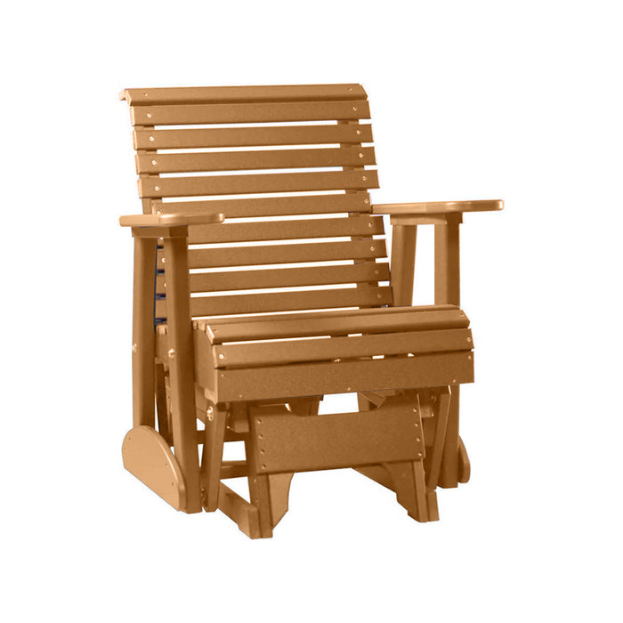 LuxCraft Cedar 2 foot Rollback Recycled Plastic Glider Chair