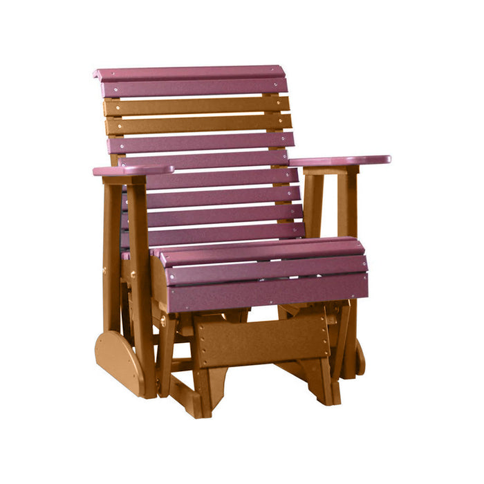 LuxCraft Cherry wood 2 foot Rollback Recycled Plastic Glider Chair