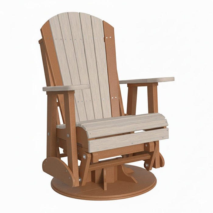 LuxCraft Birch 2 foot Classic Highback Recycled Plastic Swivel Glider Chair
