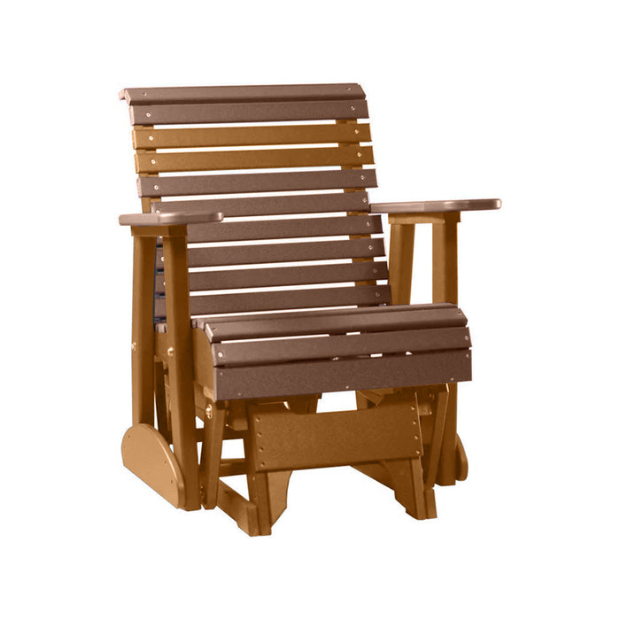 LuxCraft Antique Mahogany 2 foot Rollback Recycled Plastic Glider Chair