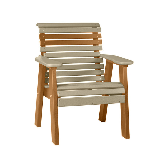 LuxCraft Weatherwood 2' Rollback Recycled Plastic Chair With Cup Holder