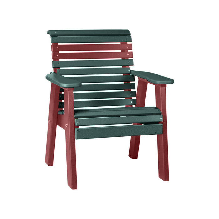 LuxCraft Green 2' Rollback Recycled Plastic Chair With Cup Holder