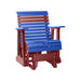 LuxCraft Blue 2 foot Rollback Recycled Plastic Glider Chair With Cup Holder