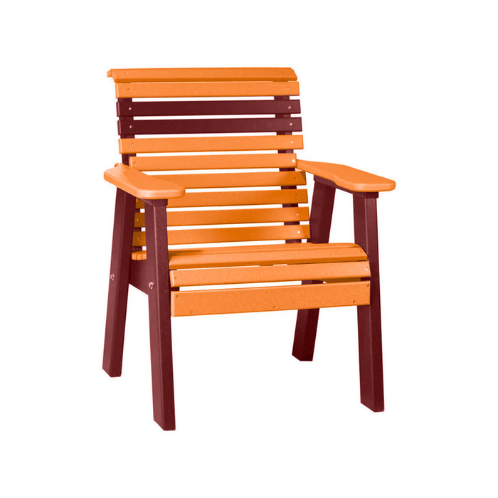 LuxCraft Tangerine 2' Rollback Recycled Plastic Chair With Cup Holder