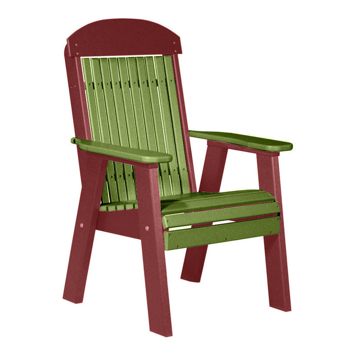 LuxCraft Lime Green 2' Classic Highback Recycled Plastic Chair With Cup Holder