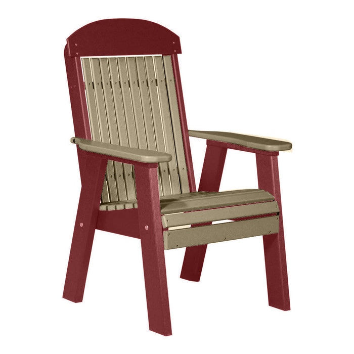LuxCraft Weatherwood 2' Classic Highback Recycled Plastic Chair With Cup Holder