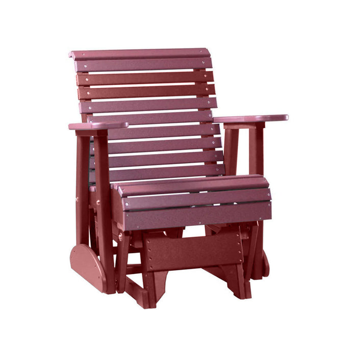 LuxCraft Cherry wood 2 foot Rollback Recycled Plastic Glider Chair