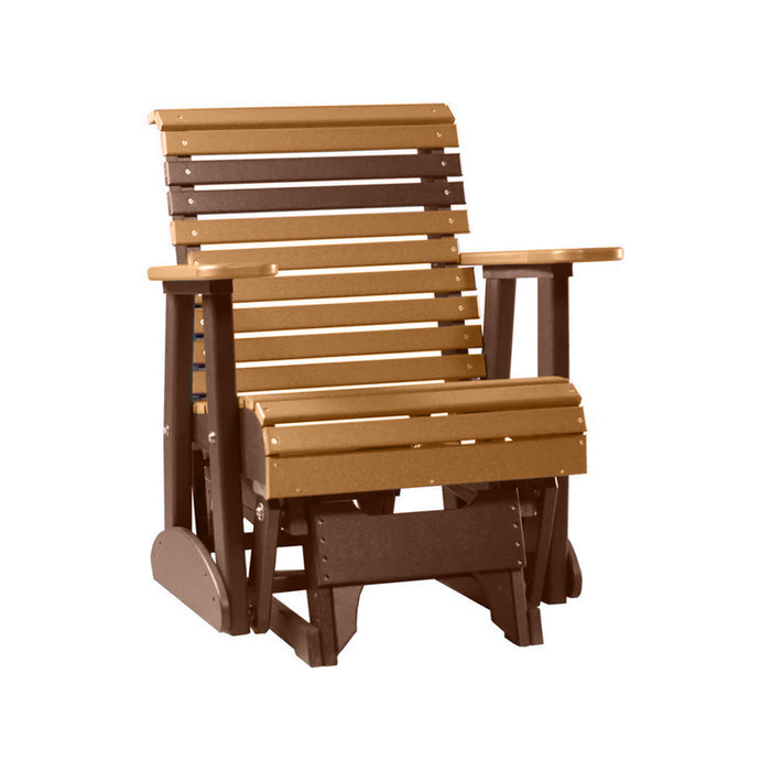 LuxCraft Cedar 2 foot Rollback Recycled Plastic Glider Chair