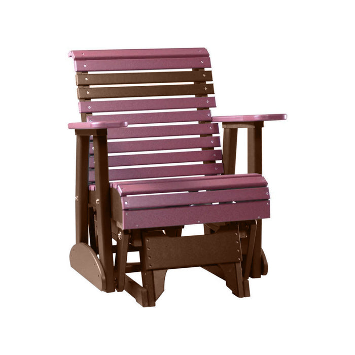 LuxCraft Cherry wood 2 foot Rollback Recycled Plastic Glider Chair