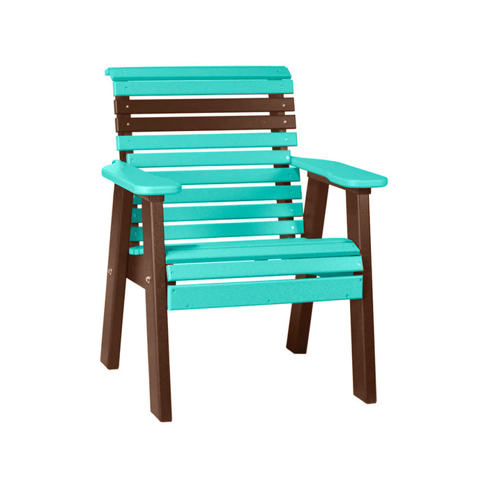 LuxCraft Aruba Blue 2' Rollback Recycled Plastic Chair With Cup Holder