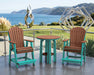 LuxCraft Aruba Blue on Chestnut Brown Poly Balcony Table Dining Sets