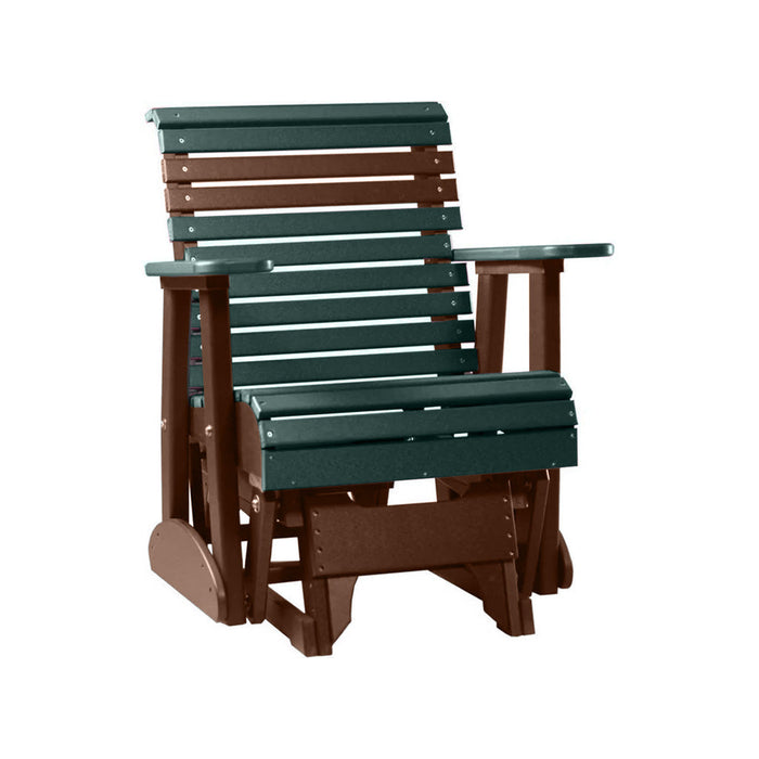 LuxCraft Green 2 foot Rollback Recycled Plastic Glider Chair