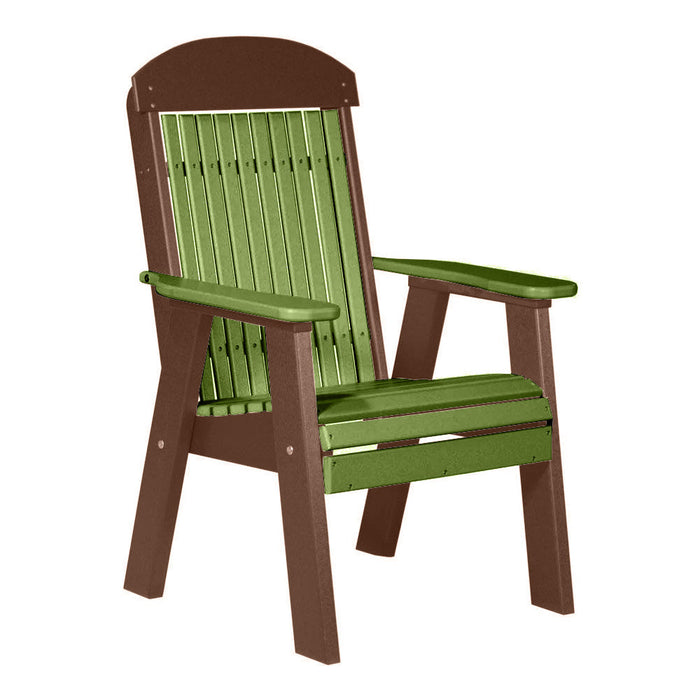 LuxCraft Lime Green 2' Classic Highback Recycled Plastic Chair With Cup Holder