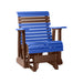 LuxCraft Blue 2 foot Rollback Recycled Plastic Glider Chair With Cup Holder