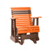 LuxCraft Tangerine 2 foot Rollback Recycled Plastic Glider Chair With Cup Holder