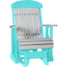 LuxCraft Dove Gray 2 foot Classic Highback Recycled Plastic Glider Chair With Cup Holder