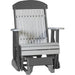 LuxCraft Dove Gray 2 foot Classic Highback Recycled Plastic Glider Chair