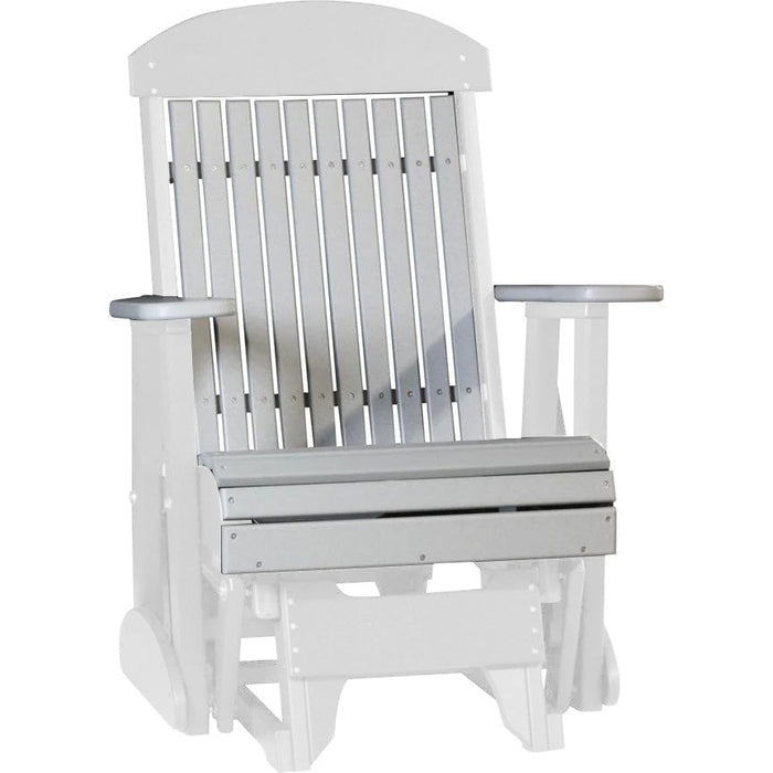 LuxCraft Dove Gray 2 foot Classic Highback Recycled Plastic Glider Chair