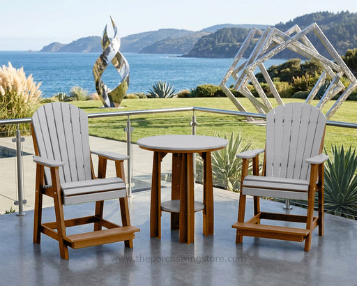 LuxCraft Antique Mahogany on Dove Gray Poly Balcony Dining Table Sets