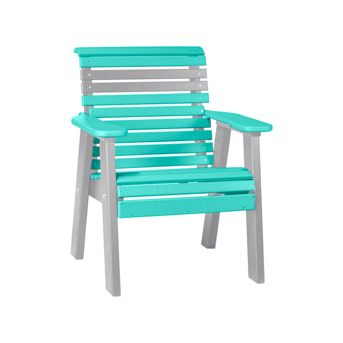 LuxCraft Aruba Blue 2' Rollback Recycled Plastic Chair With Cup Holder