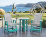 LuxCraft Aruba Blue on Dove Gray Poly Balcony Table Dining Sets