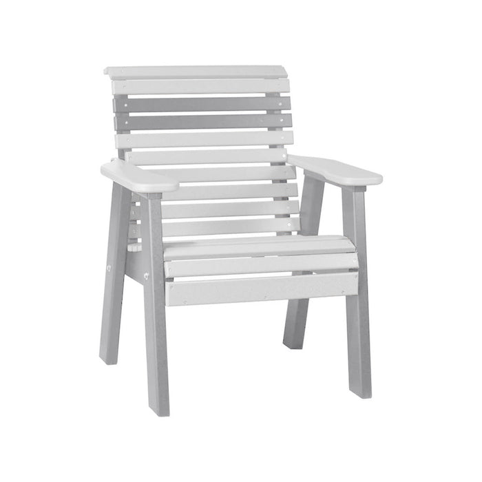 LuxCraft White 2' Rollback Recycled Plastic Chair With Cup Holder