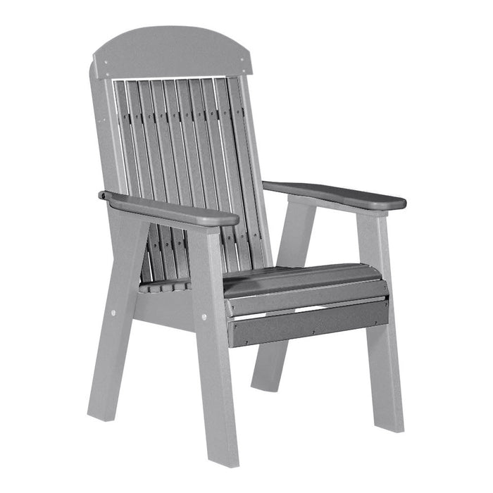 LuxCraft Gray 2' Classic Highback Recycled Plastic Chair With Cup Holder