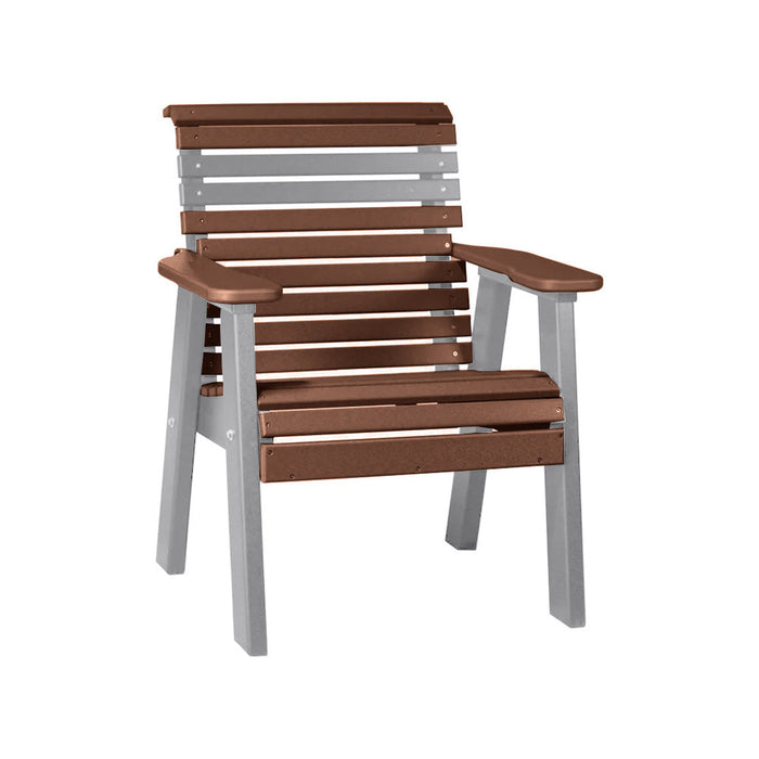 LuxCraft Chestnut Brown 2' Rollback Recycled Plastic Chair