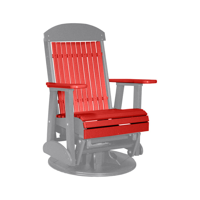 LuxCraft Red 2 foot Classic Highback Recycled Plastic Swivel Glider Chair With Cup Holder