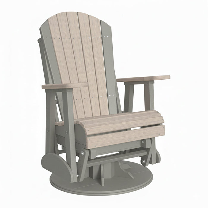 LuxCraft Birch 2 foot Classic Highback Recycled Plastic Swivel Glider Chair With Cup Holder