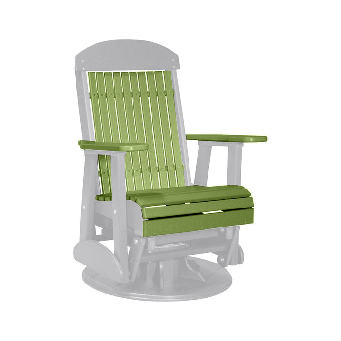 LuxCraft Lime Green 2 foot Classic Highback Recycled Plastic Swivel Glider Chair