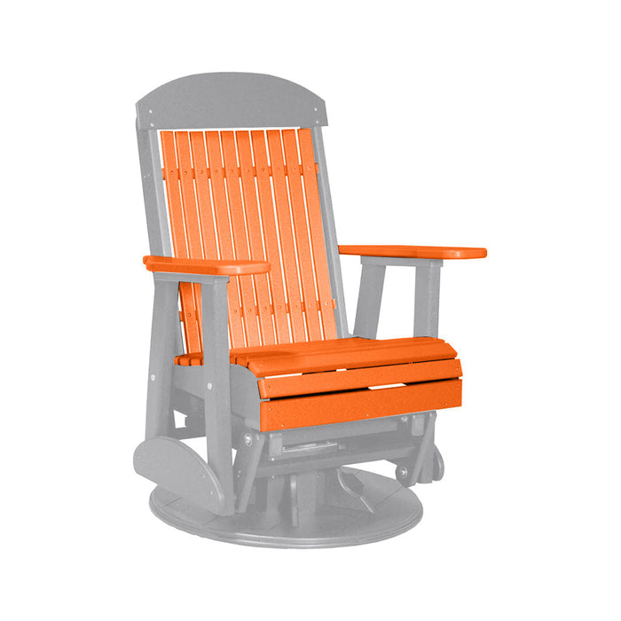 LuxCraft Tangerine 2 foot Classic Highback Recycled Plastic Swivel Glider Chair