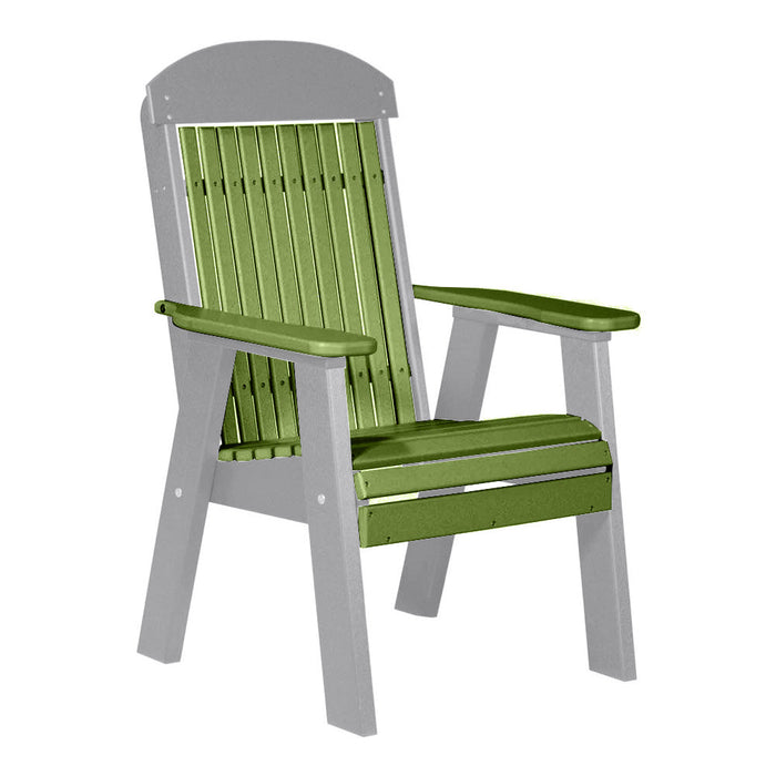 LuxCraft Lime Green 2' Classic Highback Recycled Plastic Chair With Cup Holder
