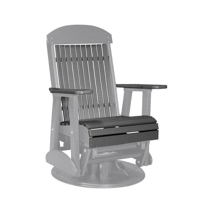 LuxCraft Slate 2 foot Classic Highback Recycled Plastic Swivel Glider Chair