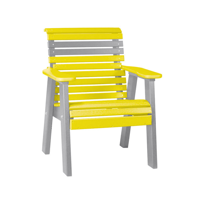 LuxCraft Yellow 2' Rollback Recycled Plastic Chair With Cup Holder