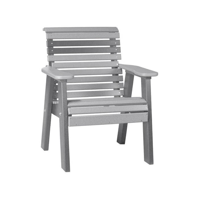 LuxCraft Dove Gray 2' Rollback Recycled Plastic Chair With Cup Holder
