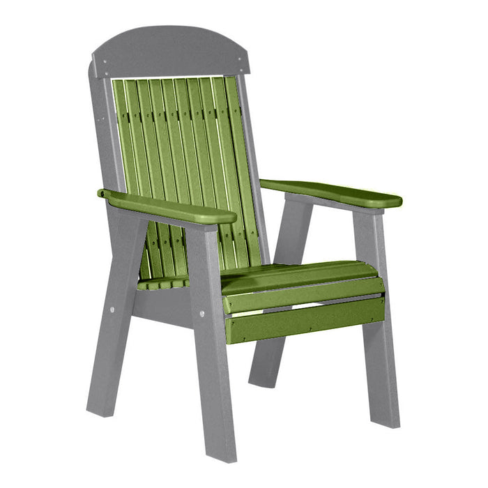 LuxCraft Lime Green 2' Classic Highback Recycled Plastic Chair With Cup Holder