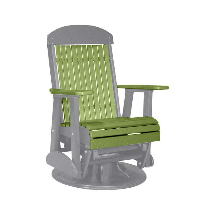 LuxCraft Lime Green 2 foot Classic Highback Recycled Plastic Swivel Glider Chair